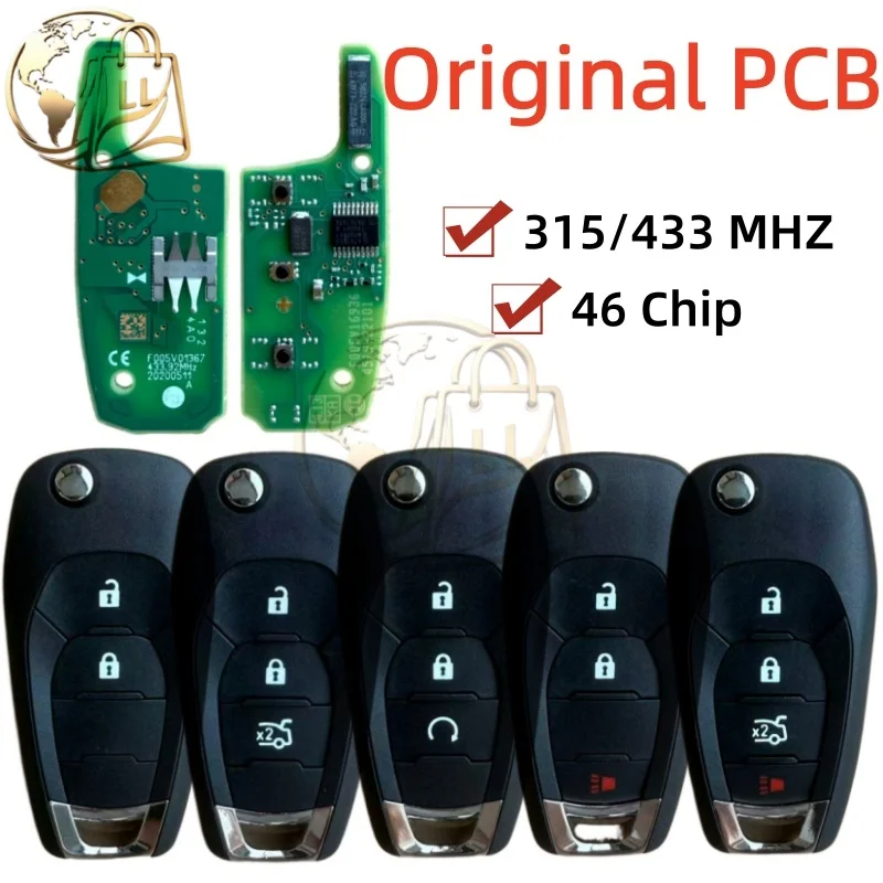 

Original PCB ID 46 315/433 MHz 2/3/4 Buttons Car Remote Flip Key For Chevrolet Cruze Avo XL7 XL8 Trailblazer Onix RS Tracker