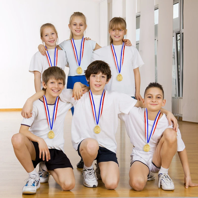 6/1Pcs Alloy Gold Winners Medals Sports Prize Awards Toys For Sports Competition Kids Birthday Party Favors Pinata Fillers