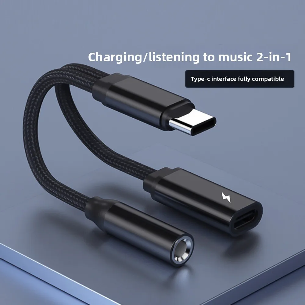 

PD 60 Вт адаптер USB C к 3,5 мм Многофункциональный универсальный разветвитель USB C 2 в 1 Высокоскоростной двойной адаптер типа C к AUX