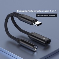 PD 60W USB C To 3.5mm Adapter Multi-Function Universal 2 in 1 USB C Splitter High-Speed Dual Type Type-C To AUX Adapter