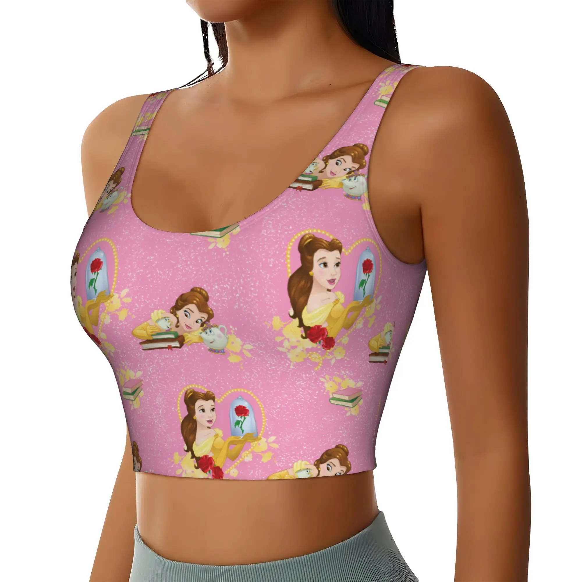 Custom High Impact Beautyes Anime Beastes Sports Bra Women Cartoon Gym Workout Yoga Crop Top
