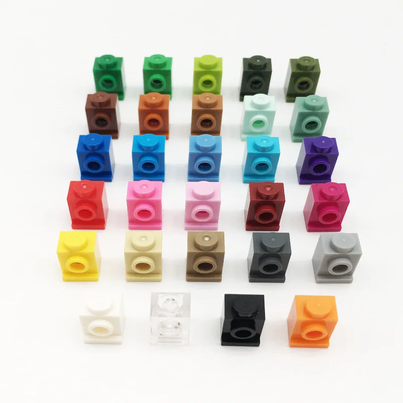 [143Pcs][50g] 4070 MOC1x1 Single-sided Shortening Brick With Adapter Bump, Building Blocks Toy