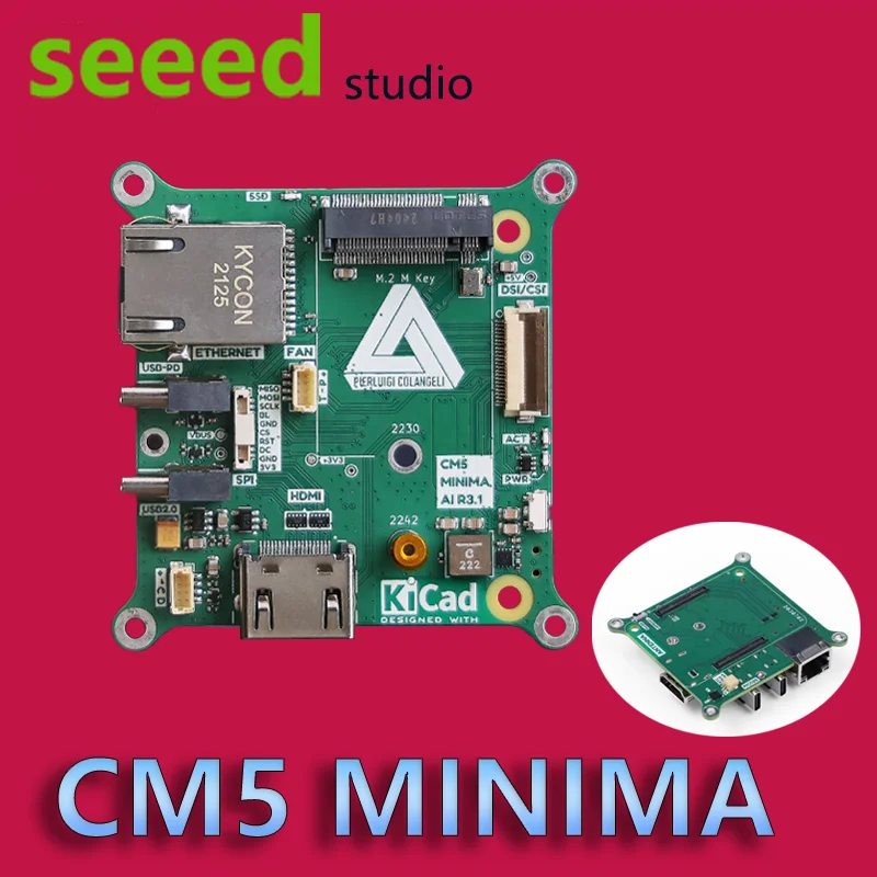 

New CM5 MINIMA Compact Carrier Board for Raspberry Pi CM 5 M.2 Hailo AI/SSD, CSI/DSI，Gigabit Ethernet, HDMI, USB-C PD