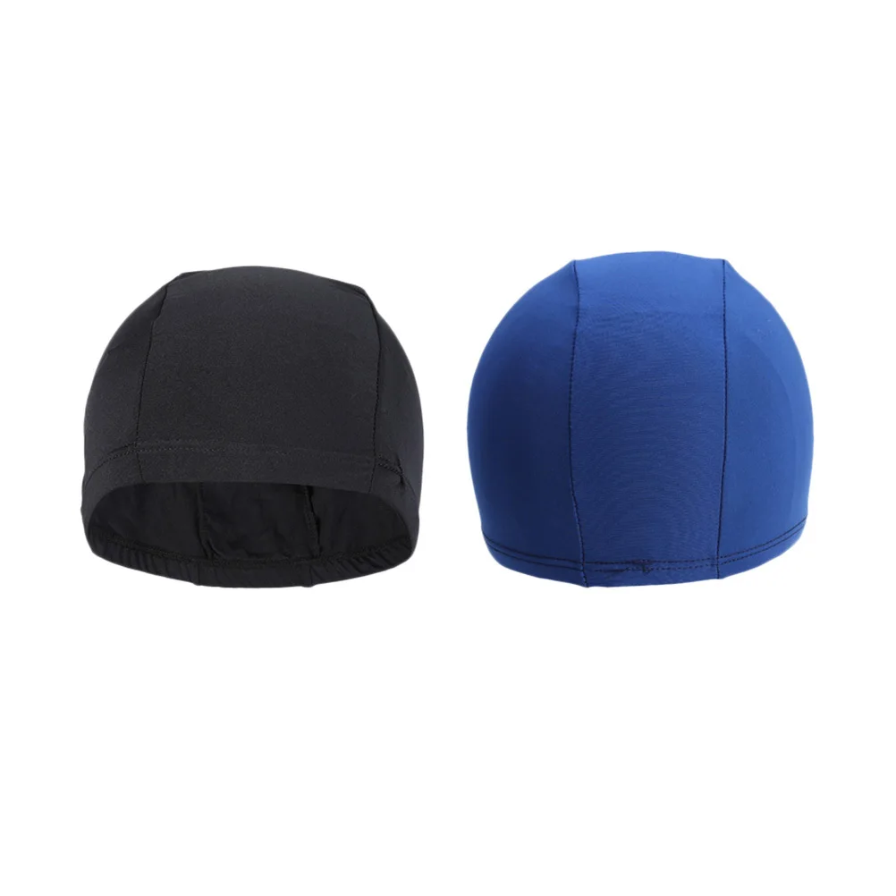 

2Pcs Swimming Caps Stretchable Polyester Lightweight Fit Swim Hats for Men Women Long Hair Blue