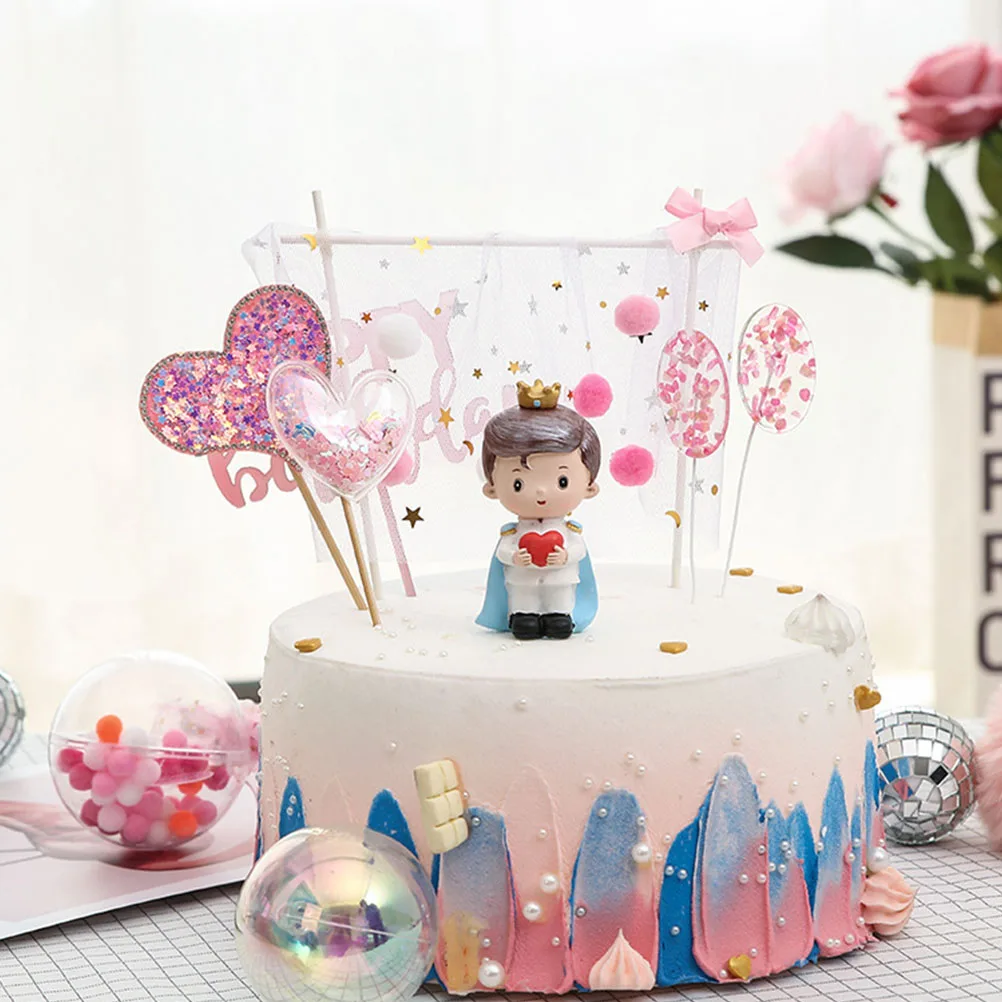 

1pc Cake Decoration Ornament Resin Cake Adornment Lovely Appearance Baking Decor Party Decoration Selected Material