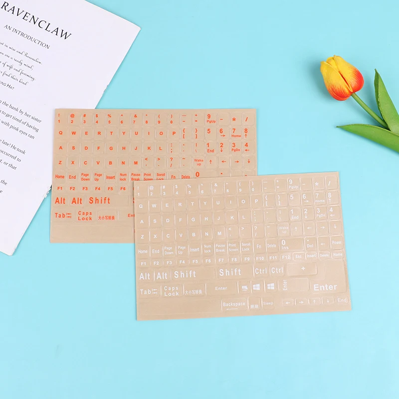 Inggris penuh Keyboard buram transparan stiker Keyboard Notebook komputer