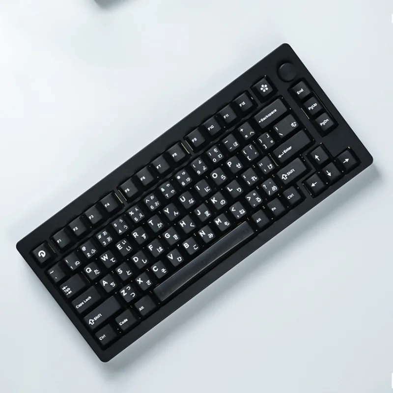 Imagem -05 - Japanese Obsidian Keycaps para Teclado Mecânico Preto Transparente Jogos Abs Inglês Russo Cereja Personalizado