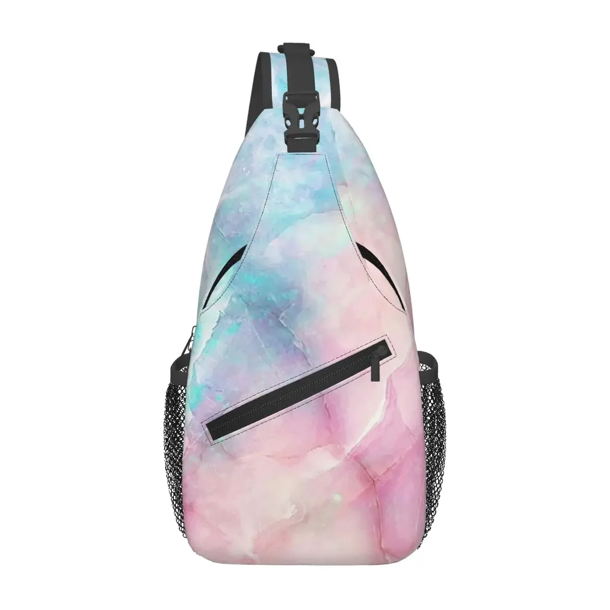 

Переливающаяся мраморная нагрудная сумка, мужской рюкзак через плечо, нагрудная сумка, дорожный походный рюкзак, сумка на плечо