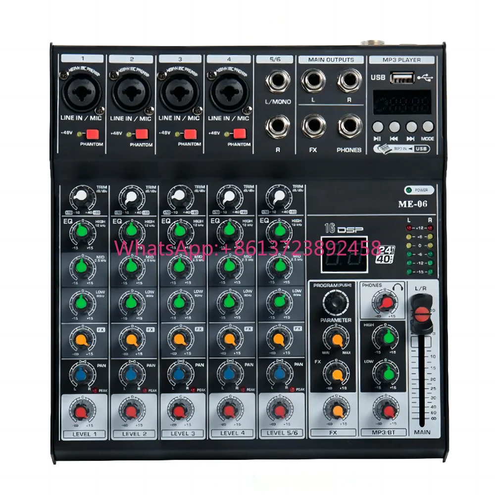 

Горячая распродажа: 6-канальный многофункциональный USB-микшер с DSP и DJ-контроллером, компактный дизайн для KTV, студий и живого звука