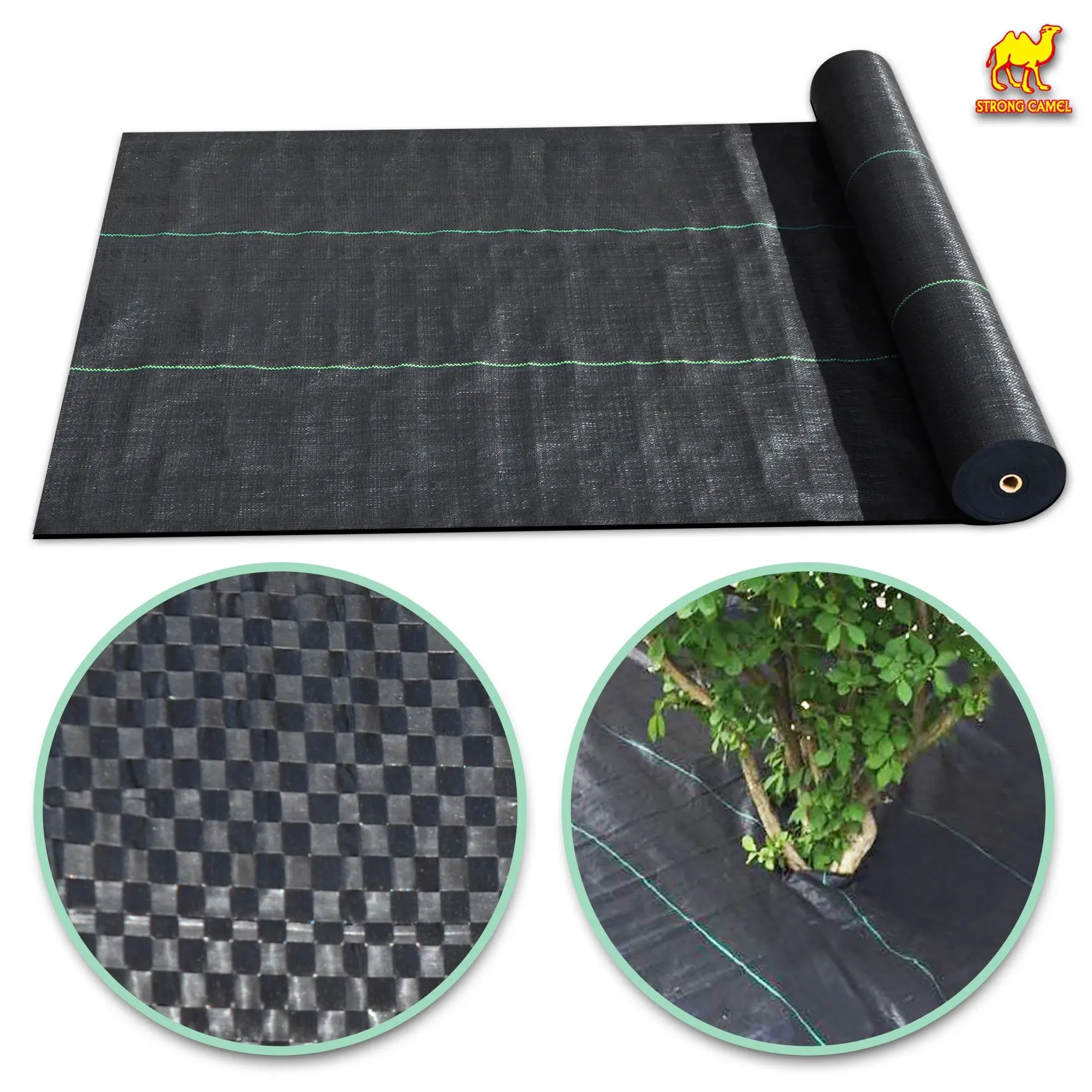 Strong Camel Garden Weed Barrier Landscape Fabric Durable Heavy-Duty Weed Block Gardening Mat (3'x250')