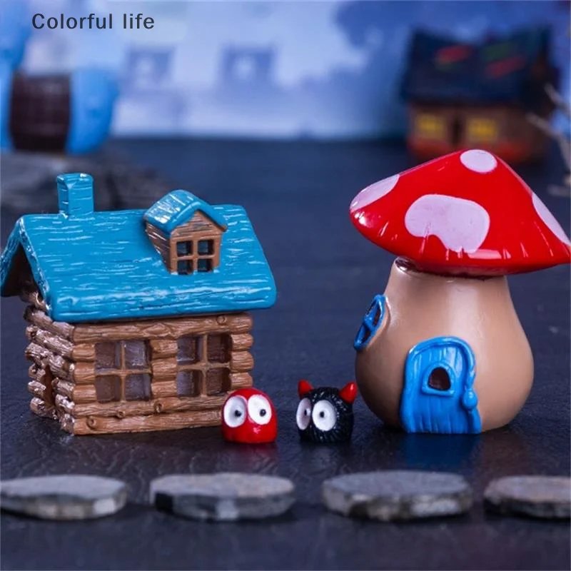 لطيف هالوين متوهجة منزل المشهد الصغير الحلي دمية اللعب ديكور المنزل DIY بها بنفسك الراتنج اكسسوارات الاطفال اللعب منزل هدية #6