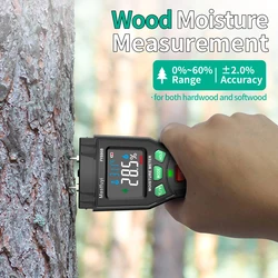 MASTFUYI Universal Wood & Building Moisture Meter 0-60% Range with Color LED Alert for Hardwood Softwood Drywall Concrete Lumber