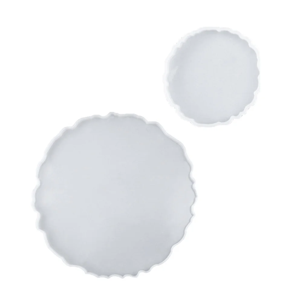 

2pcs Crystal Epoxy Round Silicone Tray Mold DIY Resin Mold Non-Stick Easy Demold Durable Trinket Serving Tray Making for Crafts
