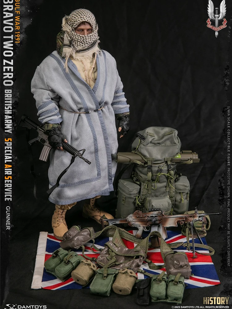 Damtoys 78099 1/6 exército britânico especial serviço de ar artilheiro figura de ação homem bravo soldado guerra do golfo 1991 história 12 "soldado