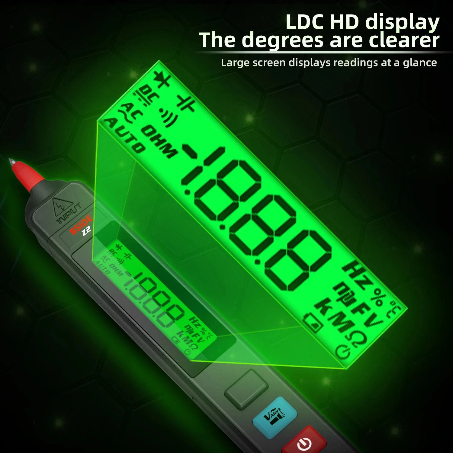 Z2 Digital AC Voltage Detector Tester Indicator Electric Pen DC AC Breakpoint 0~300V Non-Contact Live Wire Test with Flashlight