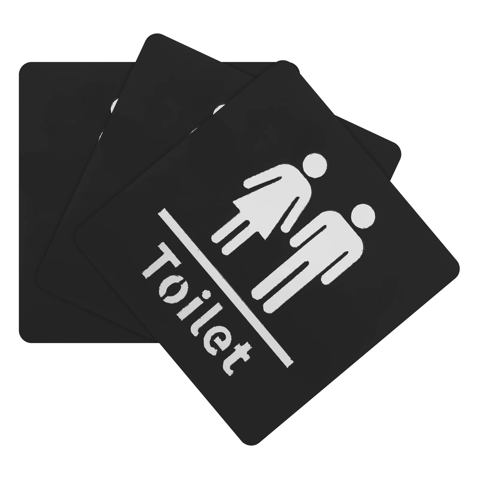 

3Pcs Toilet Sign Square Acrylic Bathroom Restroom Signs Men Women Unisex Door Sticker Office School Washroom Sign Decoration