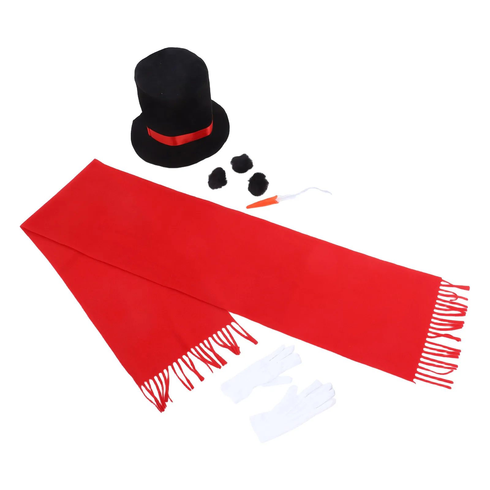 ثلج زي الكبار مجموعة كاملة مع وشاح قبعة الجزرة قفازات الأنف بوم بوم كرات عيد الميلاد فستان عدة لقضاء عطلة حفلة تأثيري