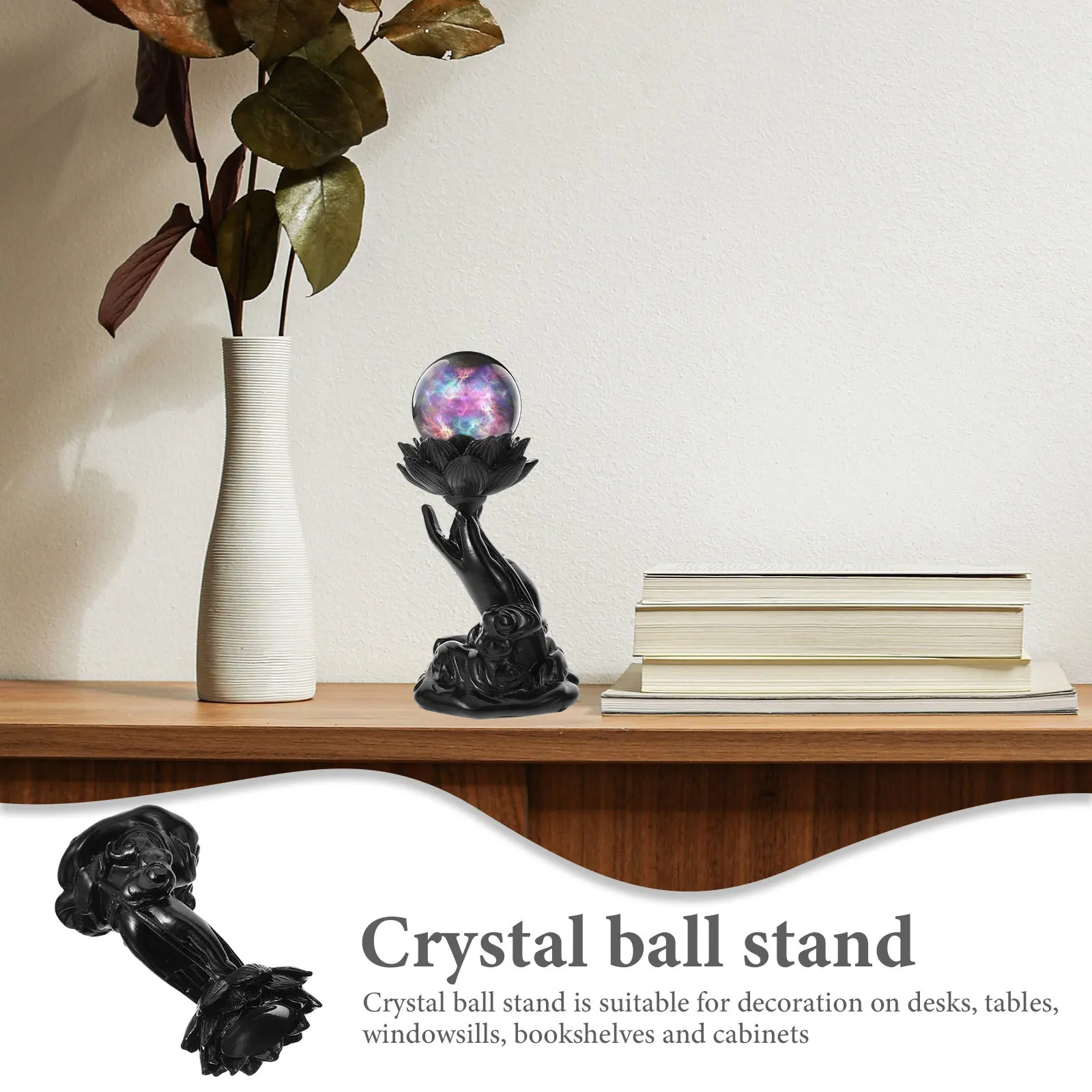 

Creative Resin Crystal Ball Holder Stand Buddha Home Decoration Display Base Ornament Ball Support