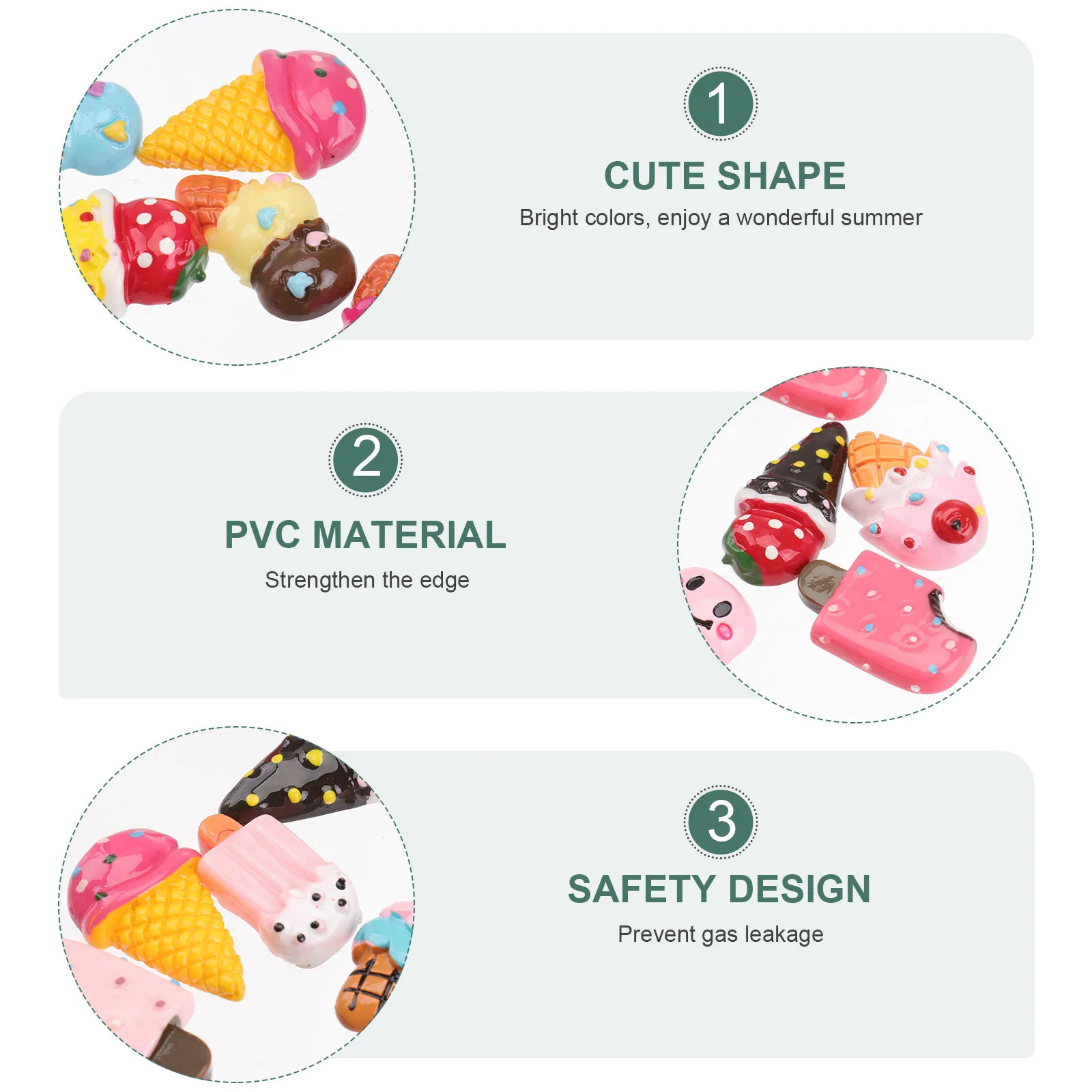 20 قطعة الزينة على شكل الآيس كريم الإبداعية Diy بها بنفسك الحرف المنزلية الراتنج الزينة للأطفال زخرفة فريدة ديكور غرفة ملونة الجليد