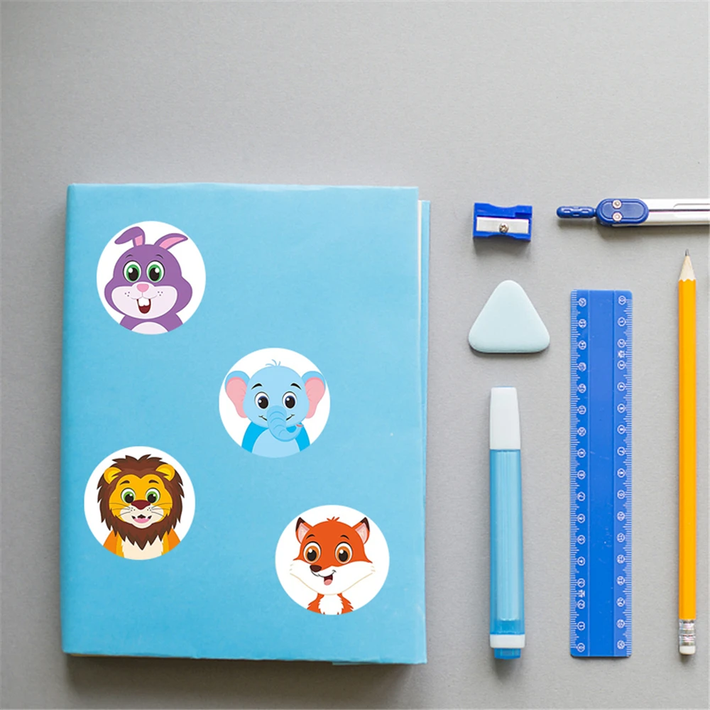500Pcs 1Inch Ronde Cartoon Speelgoed Dierenstickers Voor Kinderen Leraar Beloning Aanmoedigen Etiketten Sticker Kantoorbenodigdheden Voor Kinderen