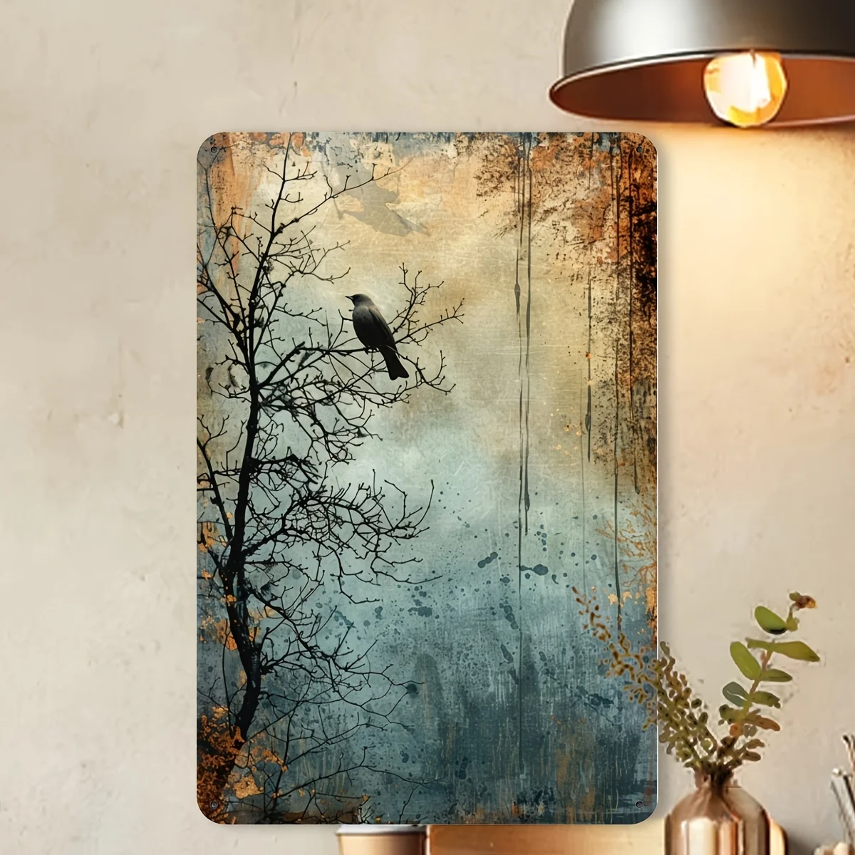 لافتة معدنية من القصدير للطيور العتيقة - لوحة فنية جدارية مزخرفة مقاس 8 × 12 بوصة للمنزل والبار والمقهى والجراج