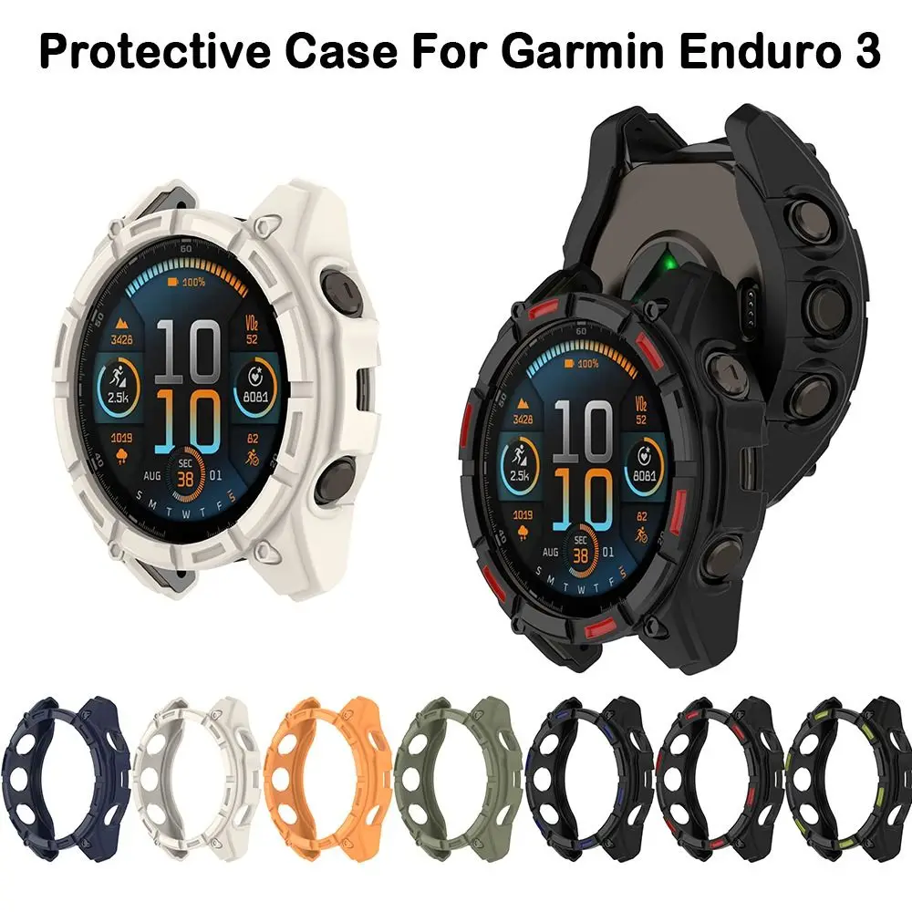 Novo tpu capa protetora pára-choques relógio inteligente borda escudo acessórios quadro protetor de tela para garmin enduro 3