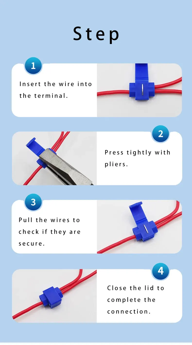 10/30/100PCS Scotch Lock Wire Connector Without Breaking Cable Insulated Line AWG 22-10 Crimp Quick Splice Electrical Terminals