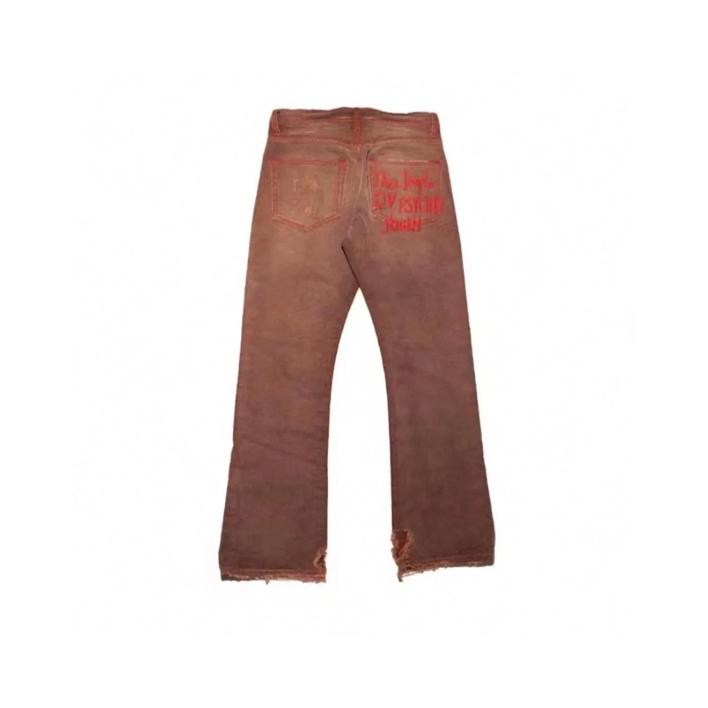 

American Sle Casual Loose Canvas Denim Jeans Men Women Ripped Embroidery Trousers Straight Leg Zipper Fly Daily Wear