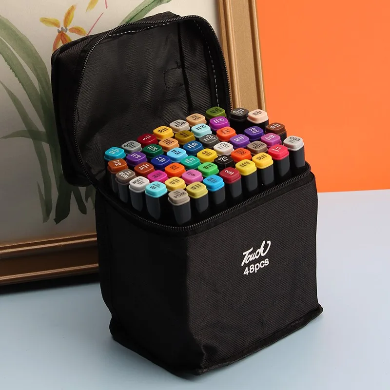 

Professional Art-Grade 12-168 Color Dual-Tip Marker Set, Mixing Color Marker Kit, Drawing Supplies, Magic Marker, Portable Stora