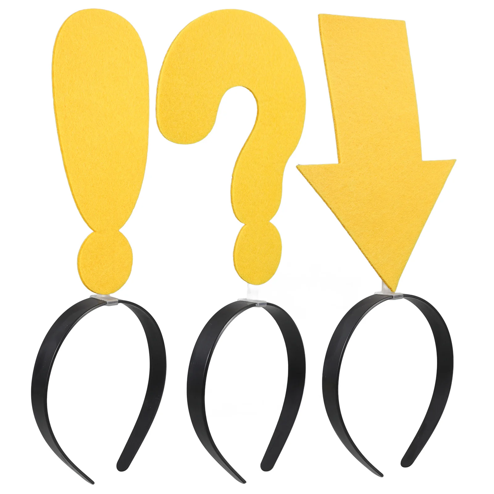 

3pcs Arrow Headband Yellow Question Marks Funny Novelty Hairband Baby Photo Stage Accessories