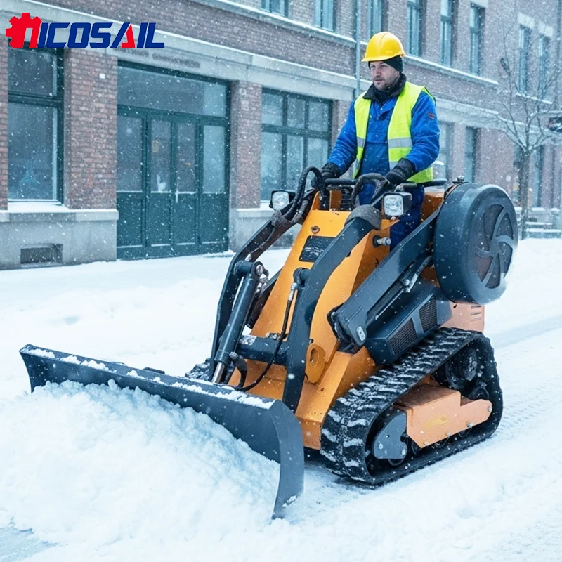 รถตักขนาดเล็ก 240 กก. 300 กก. รถตักตีนตะขาบ รถตักขนาดเล็กแบบสกิดสเตียร์ พร้อมเครื่องเป่าหิมะ
