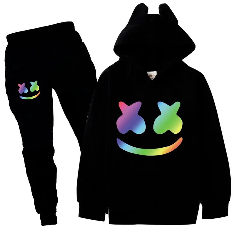 2-16Y Spring Autumn Children Clothing Sets DJ Marshmello Kids Clothes Baby Boys Hoodies Pants 2 Pcs Set Tracksuit Anime Outwear