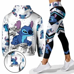 Disney Stitch 3D Hoodie Women's Hoodie Leggings Suit Stitch Yoga Pants Sweatpants Fashion Sports Suit Y2k Women Yoga Suit