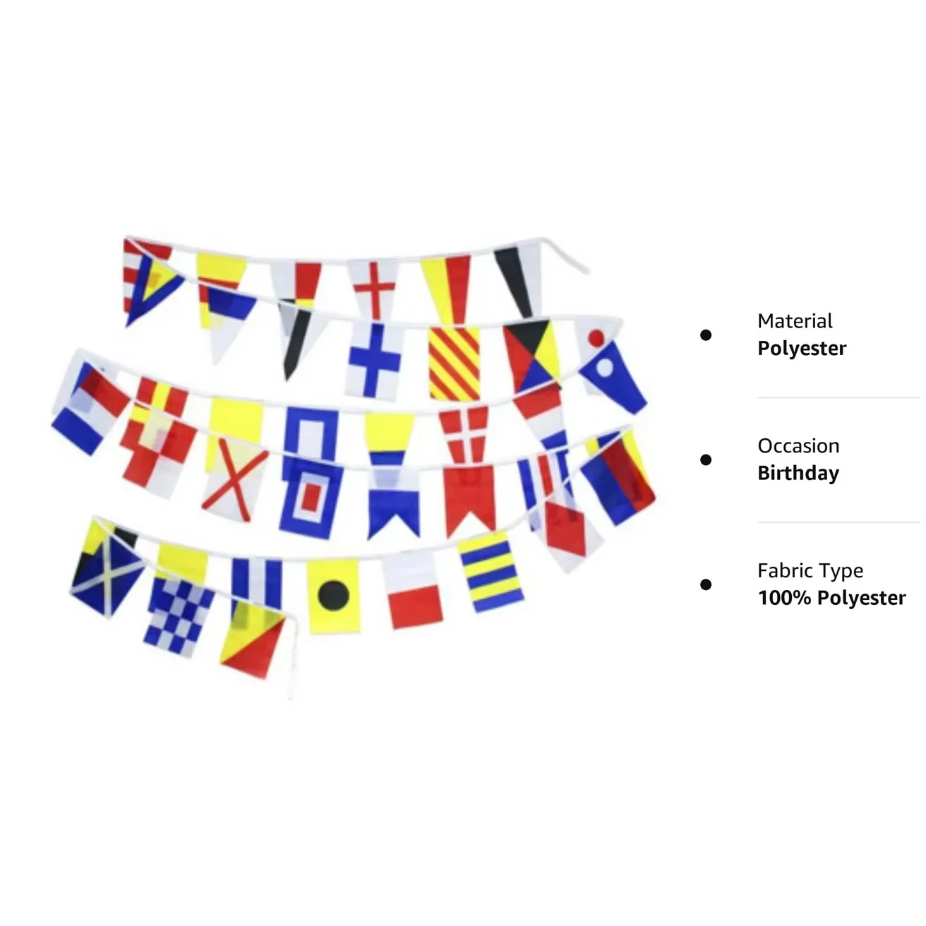 International Marine Navy Signal Code Flag Set Of 40 Flags 8x12 inches Length 40 Fts Nautical Maritime Boat Theme Decoration
