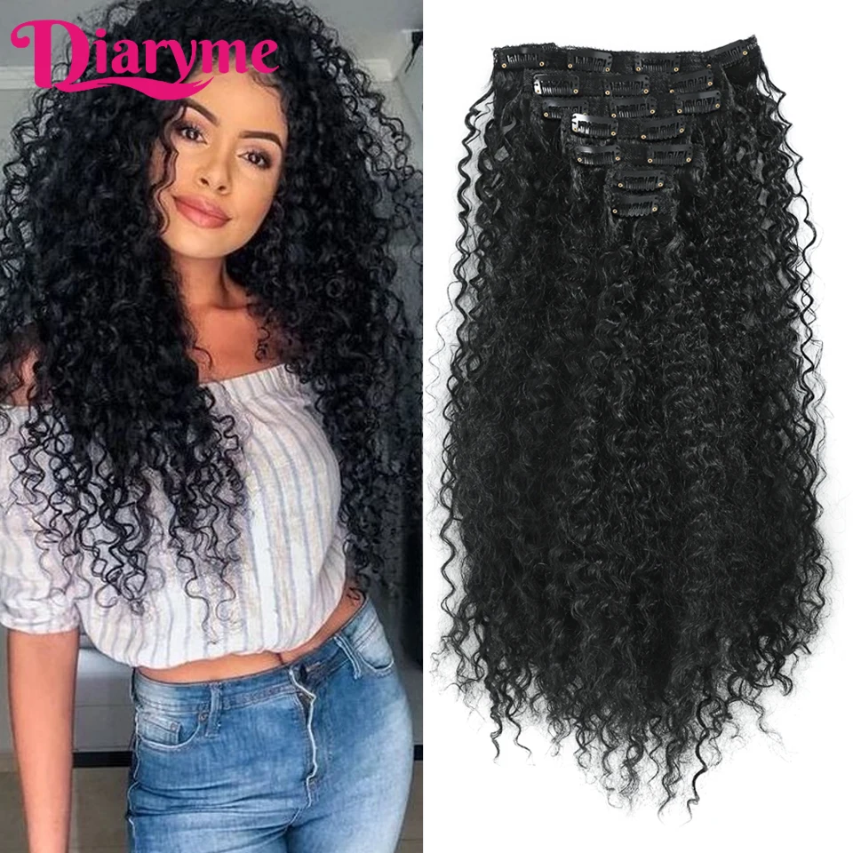 7pieces Kinky Curly Clip In Synthetic Hair Extensions For Women Urbeauty 20 inch Curly Hair Extensions Full Head Heat Resistant