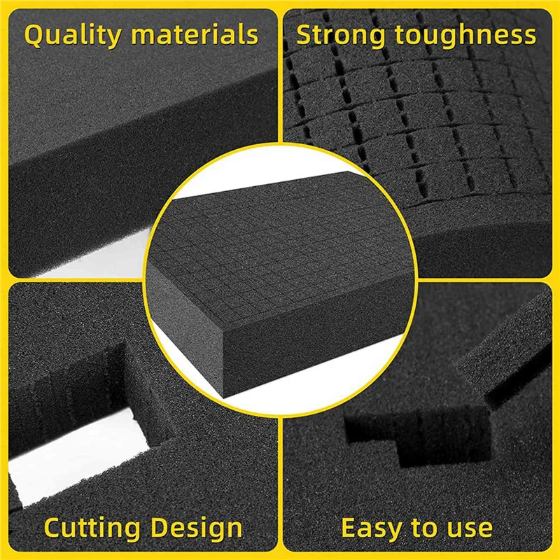 

4 PCS Pick Apart Foam Insert Pluck Pre Square Sheet Foam With Bottom Use For Board Game Box Cases Storage Drawer