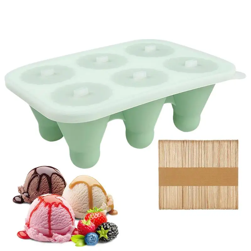 Cute Popsicle Molds Reusable Ice Cream Molds In Badminton Shape Unique Silicone Ice Cubes Supplies Homemade Ice Tray With Lid
