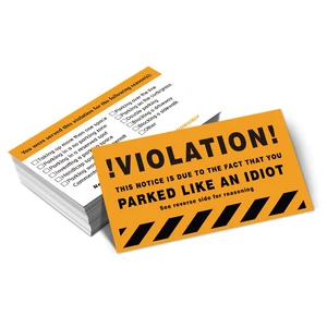 50 pièces, cartes d’infractions de stationnement humoristiques 3,5 x 2 pouces, cartes farces drôles, faux billet, mini accessoires portables de farces 10 meilleures cartes fausses en vente - No 2