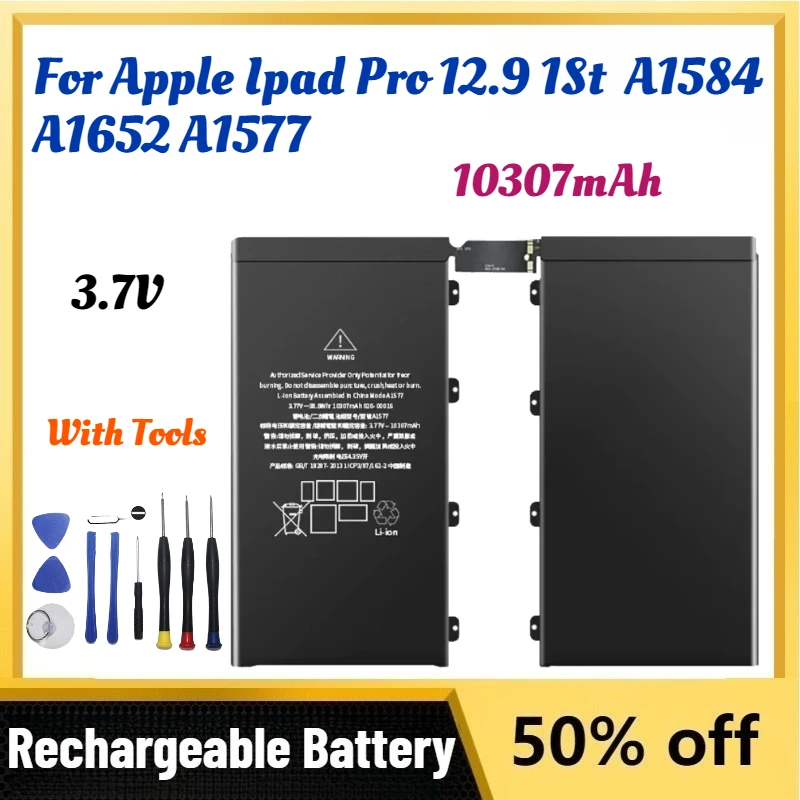 

High-Quality New 3.7V 10307mAh Tablet PC Battery for Apple Ipad Pro 12.9 1St A1584 A1652 A1577 A-grade Battery Cell With Tools