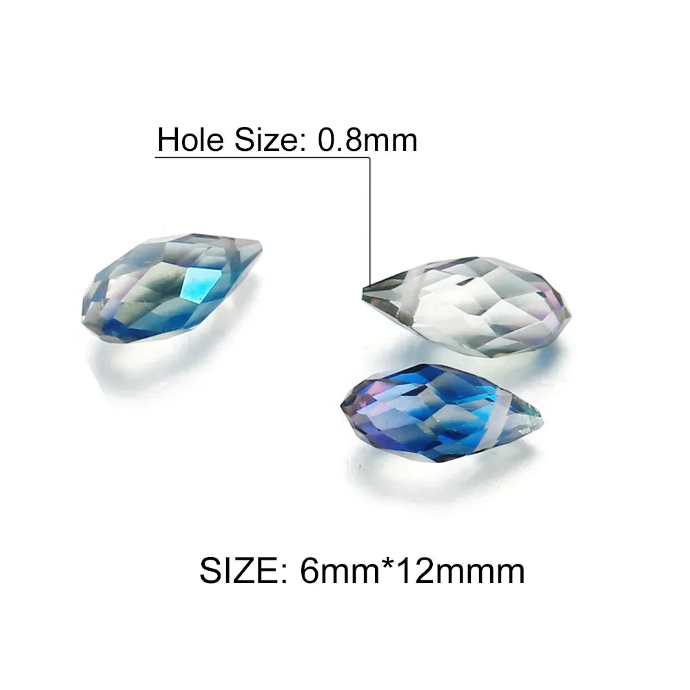 Austria Teardrop Crystal Bead Set AB Color Faceted Glass Bead Box Loose Spacer Bead Kit for Jewelry Making Diy Bracelet Necklace