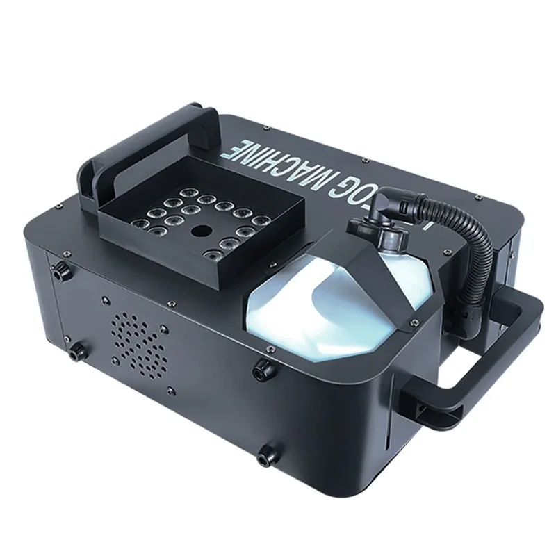 1500W Vertical Smoke Machine with 24 RGB LED Lights CO2 Style Jet Effect DMX512 Stage Fogger for Wedding Bar Club Party DJ Disco