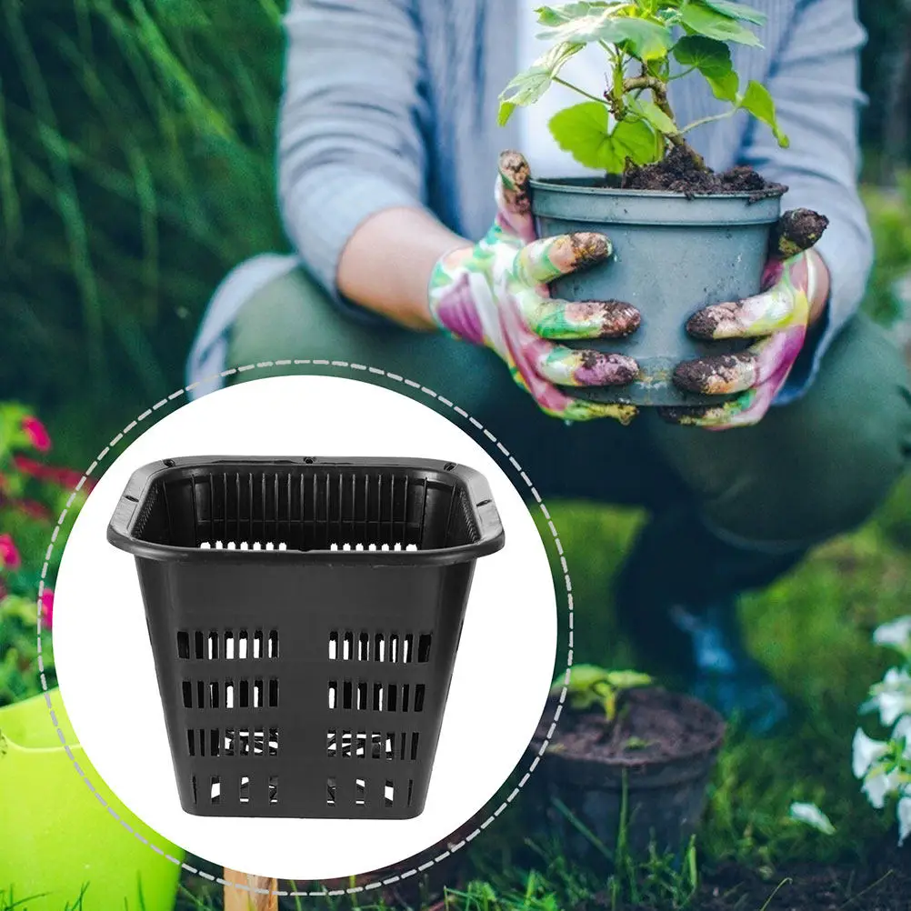 Root Control Flower Pots 15 Pack 15cm Breathable Plastic Planters for Indoor Outdoor Plants Nursery Garden