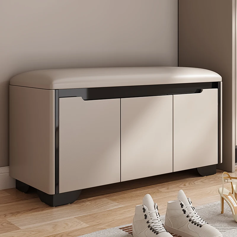 

Табурет для пеленания обуви из цельного дерева Современная легкая роскошная дверная стойка Сидячий табурет Маленький шкаф Мягкая сумка длинная сто