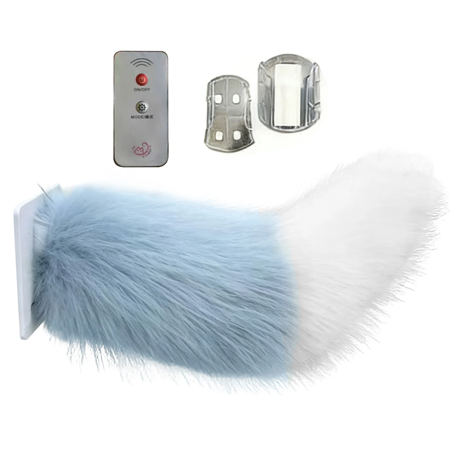 Sound Activated Remote Control Car Tail Moving Wiggling Plush Fox Tail for Vehicle Exterior Decoration Electric Accessory image 5