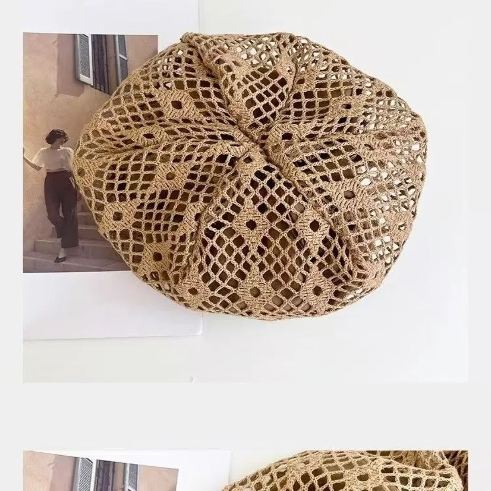 Thin Knitted Knitted Hat Literary Design Japanese Style Trendy Headwear Lazy Style Face Slimming Beanie Cap Spring Season