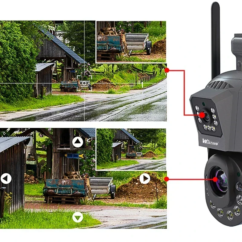 Wistino 6k Icsee 50x ซูมไร้สาย 4G กล้องวงจรปิด Night Vision เสียงน่ากลัวกล้องเครือข่ายกันน้ํากลางแจ้ง