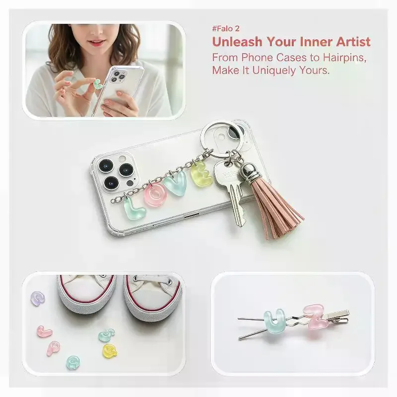 Handmade Mini Letter Charms Cute DIY Phone Cases Hair Clips Shoes Accessories Random Color