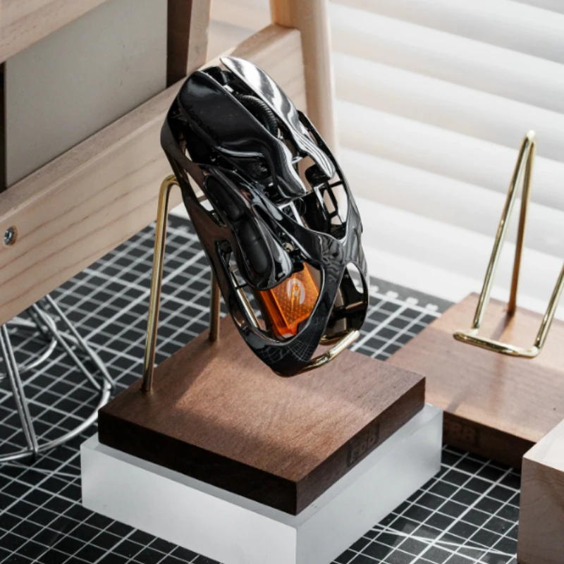 FBB Original Mouse Stand Custom Black Walnut Keyboard Storage Rack Multi Functional Display Rack for Digital Accessories Gifts