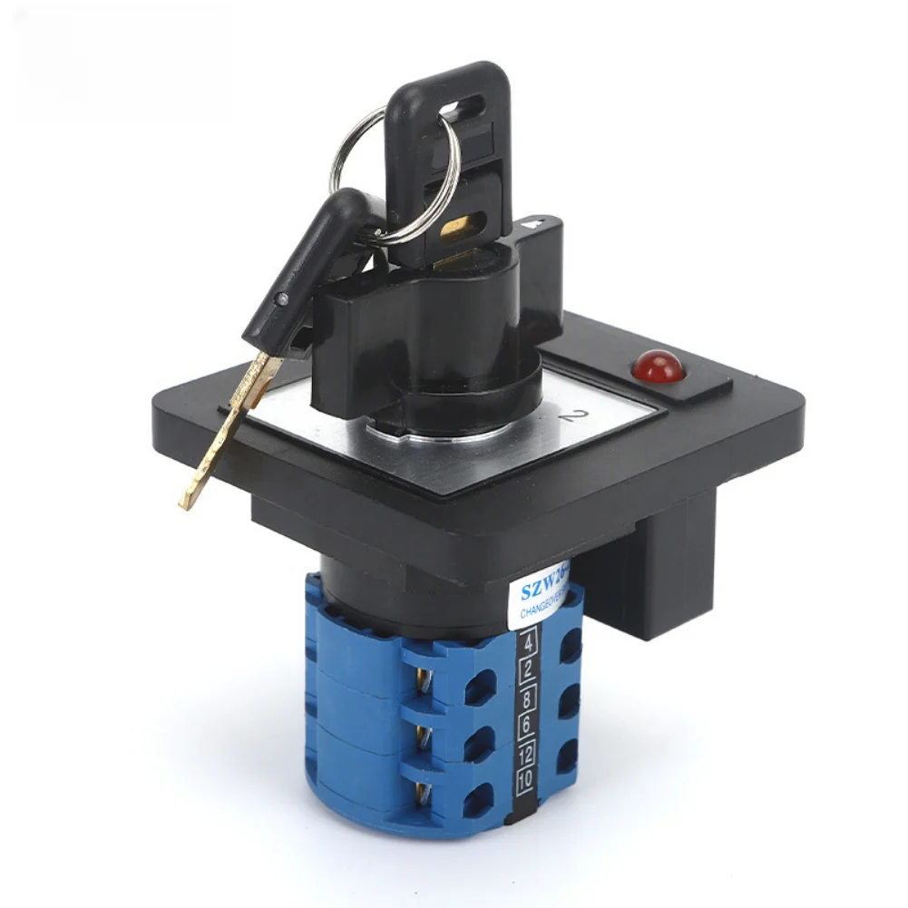 1pc 20A 3 Position Illuminated Cam Rotary Changeover Switch With Lock For Electrical Circuit Control Industrial Equipment