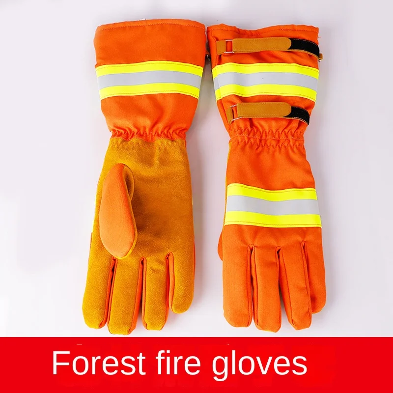 Orange Thickened And Lengthened Wildfire Suppression Gloves Emergency Rescue Wildfire Suppression Fire Gloves